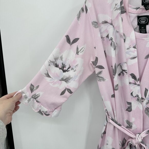 LAURA ASHLEY 2 piece set robe slip nightgown floral sleep lounge sleepwear M - Picture 4 of 11